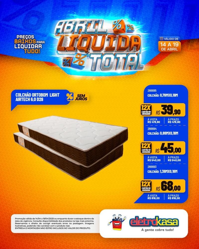 Ofertas especiais no ABRIL LÍQUIDA TOTAL, nas lojas eletroKasa, em Rolim de Moura Ofertas especiais no ABRIL LÍQUIDA TOTAL, nas lojas eletroKasa, em Rolim de Moura