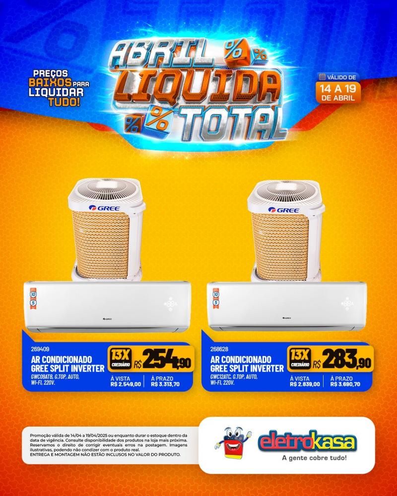 Ofertas especiais no ABRIL LÍQUIDA TOTAL, nas lojas eletroKasa, em Rolim de Moura Ofertas especiais no ABRIL LÍQUIDA TOTAL, nas lojas eletroKasa, em Rolim de Moura