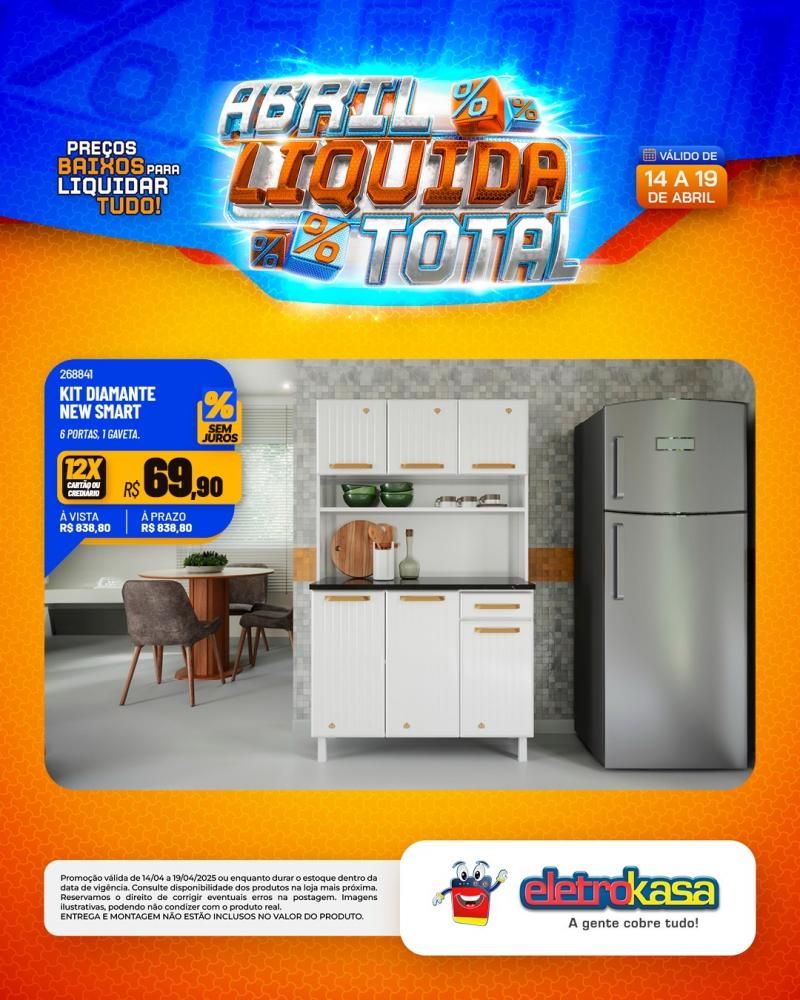 Ofertas especiais no ABRIL LÍQUIDA TOTAL, nas lojas eletroKasa, em Rolim de Moura Ofertas especiais no ABRIL LÍQUIDA TOTAL, nas lojas eletroKasa, em Rolim de Moura