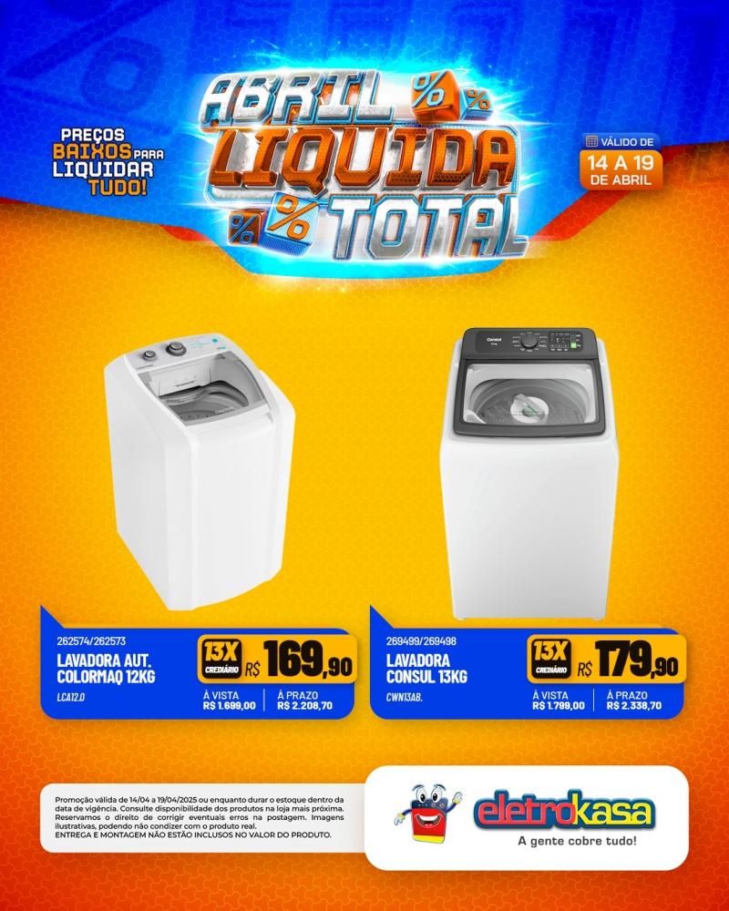 Ofertas especiais no ABRIL LÍQUIDA TOTAL, nas lojas eletroKasa, em Rolim de Moura Ofertas especiais no ABRIL LÍQUIDA TOTAL, nas lojas eletroKasa, em Rolim de Moura