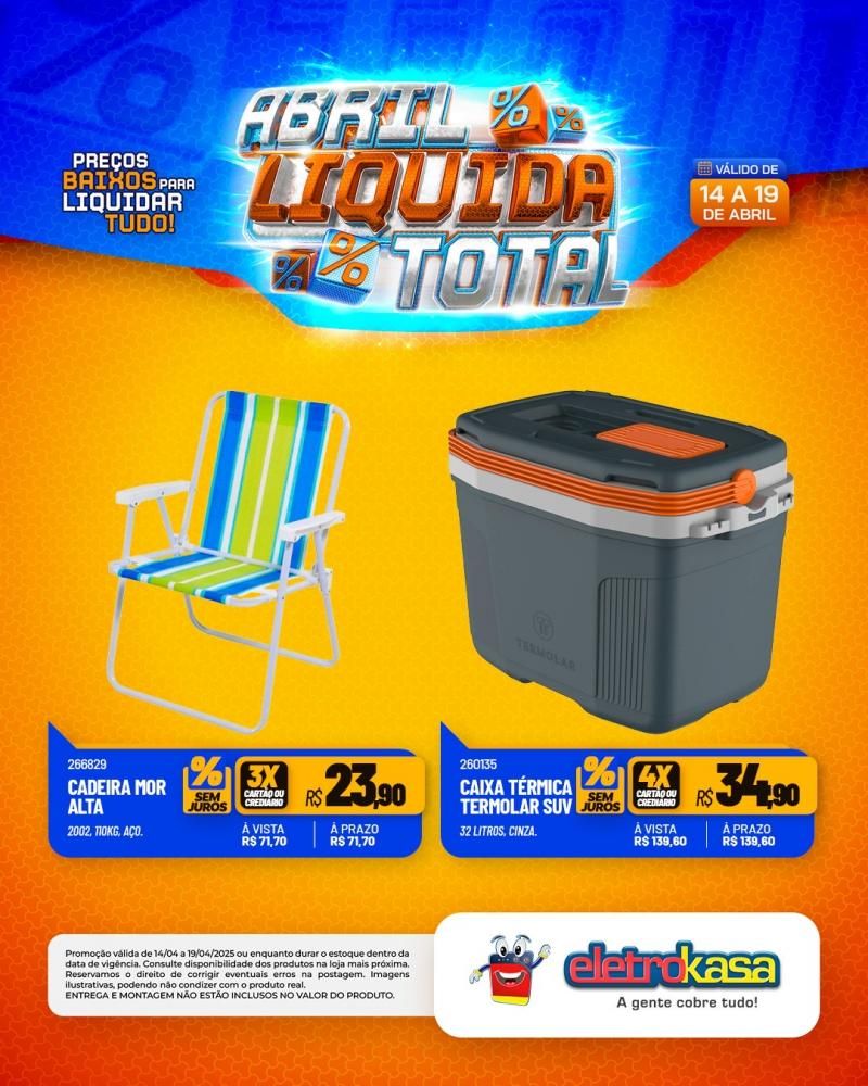 Ofertas especiais no ABRIL LÍQUIDA TOTAL, nas lojas eletroKasa, em Rolim de Moura Ofertas especiais no ABRIL LÍQUIDA TOTAL, nas lojas eletroKasa, em Rolim de Moura