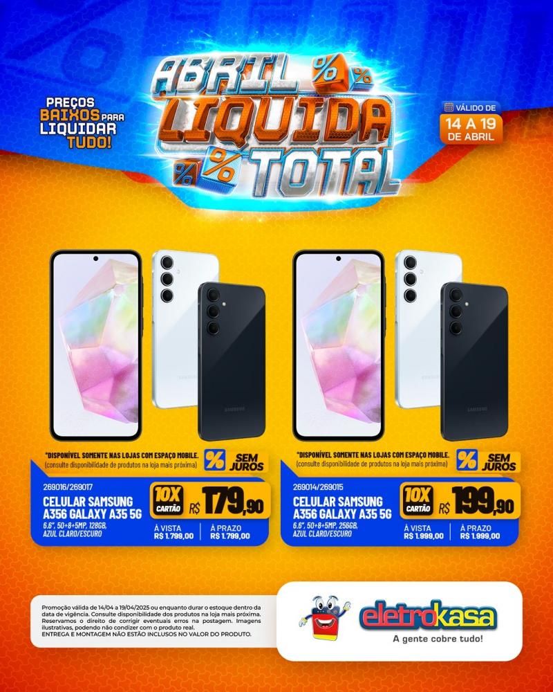 Ofertas especiais no ABRIL LÍQUIDA TOTAL, nas lojas eletroKasa, em Rolim de Moura Ofertas especiais no ABRIL LÍQUIDA TOTAL, nas lojas eletroKasa, em Rolim de Moura