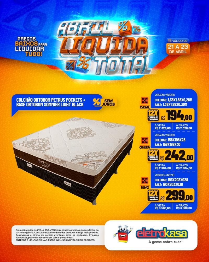 Ofertas especiais no ABRIL LÍQUIDA TOTAL, nas lojas eletroKasa, em Rolim de Moura Ofertas especiais no ABRIL LÍQUIDA TOTAL, nas lojas eletroKasa, em Rolim de Moura