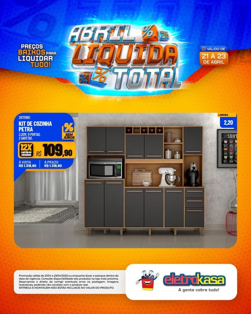 Ofertas especiais no ABRIL LÍQUIDA TOTAL, nas lojas eletroKasa, em Rolim de Moura Ofertas especiais no ABRIL LÍQUIDA TOTAL, nas lojas eletroKasa, em Rolim de Moura