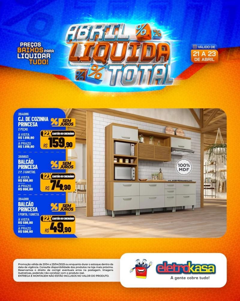 Ofertas especiais no ABRIL LÍQUIDA TOTAL, nas lojas eletroKasa, em Rolim de Moura Ofertas especiais no ABRIL LÍQUIDA TOTAL, nas lojas eletroKasa, em Rolim de Moura