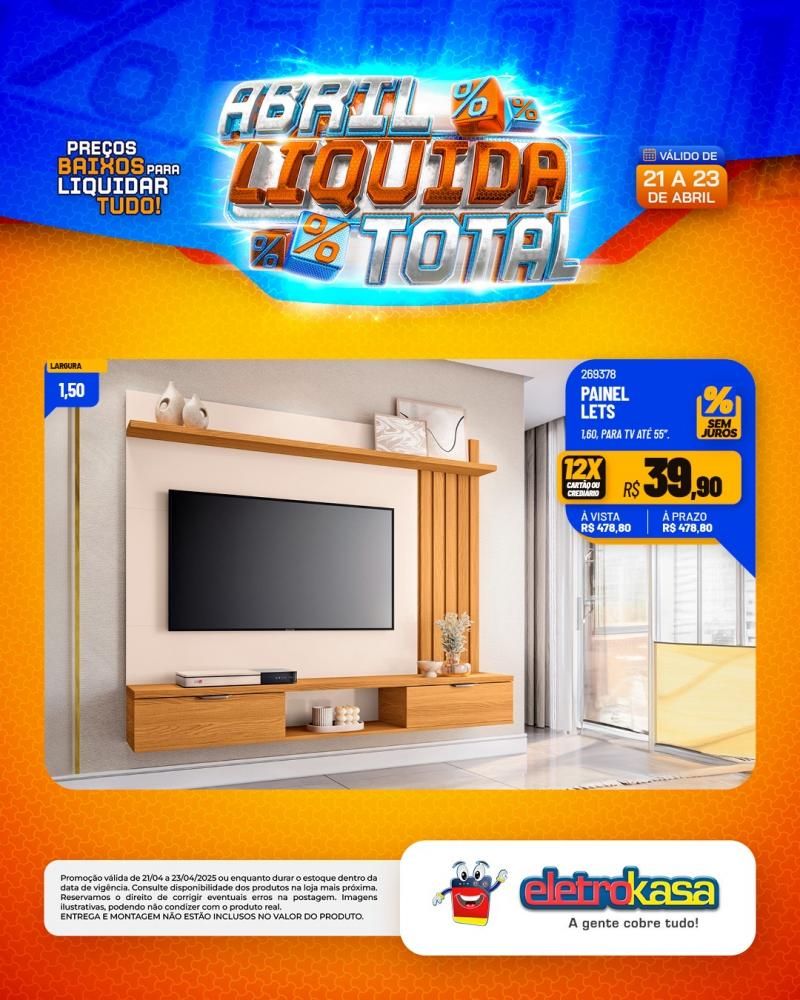 Ofertas especiais no ABRIL LÍQUIDA TOTAL, nas lojas eletroKasa, em Rolim de Moura Ofertas especiais no ABRIL LÍQUIDA TOTAL, nas lojas eletroKasa, em Rolim de Moura