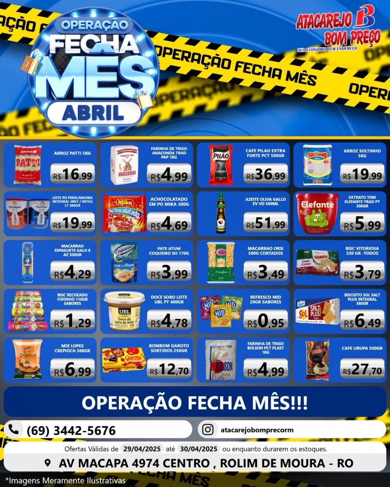 OPERAÇÃO FECHA MÊS com ofertas especiais, no ATACAREJO BOM PREÇO em Rolim de Moura OPERAÇÃO FECHA MÊS com ofertas especiais, no ATACAREJO BOM PREÇO em Rolim de Moura