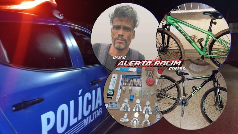 Suspeito foi preso em flagrante pela PM, em Rolim de Moura e produtos furtados foram recuperados Suspeito foi preso em flagrante pela PM, em Rolim de Moura e produtos furtados foram recuperados