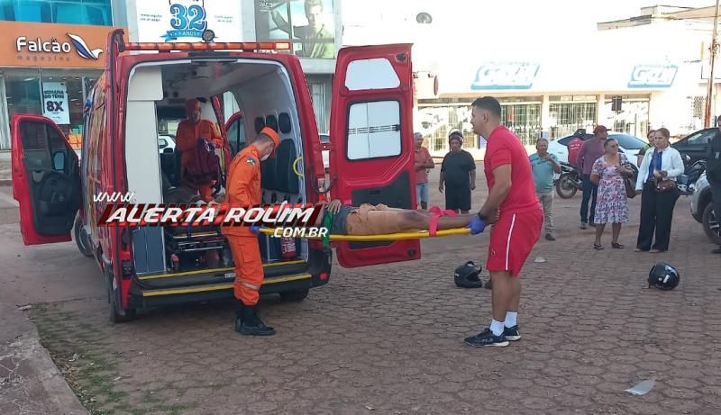Condutor de moto sofreu fratura exposta em uma das pernas em acidente de trânsito nesta manhã, em Rolim de Moura Condutor de moto sofreu fratura exposta em uma das pernas em acidente de trânsito nesta manhã, em Rolim de Moura