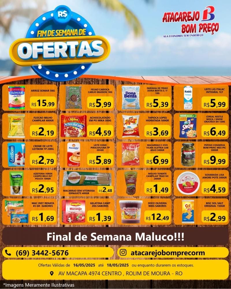 Domingo da Economia com grandes ofertas no ATACAREJO BOM PREÇO em Rolim de Moura Domingo da Economia com grandes ofertas no ATACAREJO BOM PREÇO em Rolim de Moura