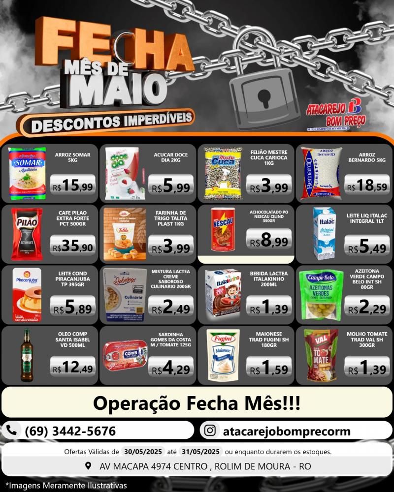 FECHA MÊS DE MAIO com ofertas imperdíveis no ATACAREJO BOM PREÇO em Rolim de Moura FECHA MÊS DE MAIO com ofertas imperdíveis no ATACAREJO BOM PREÇO em Rolim de Moura