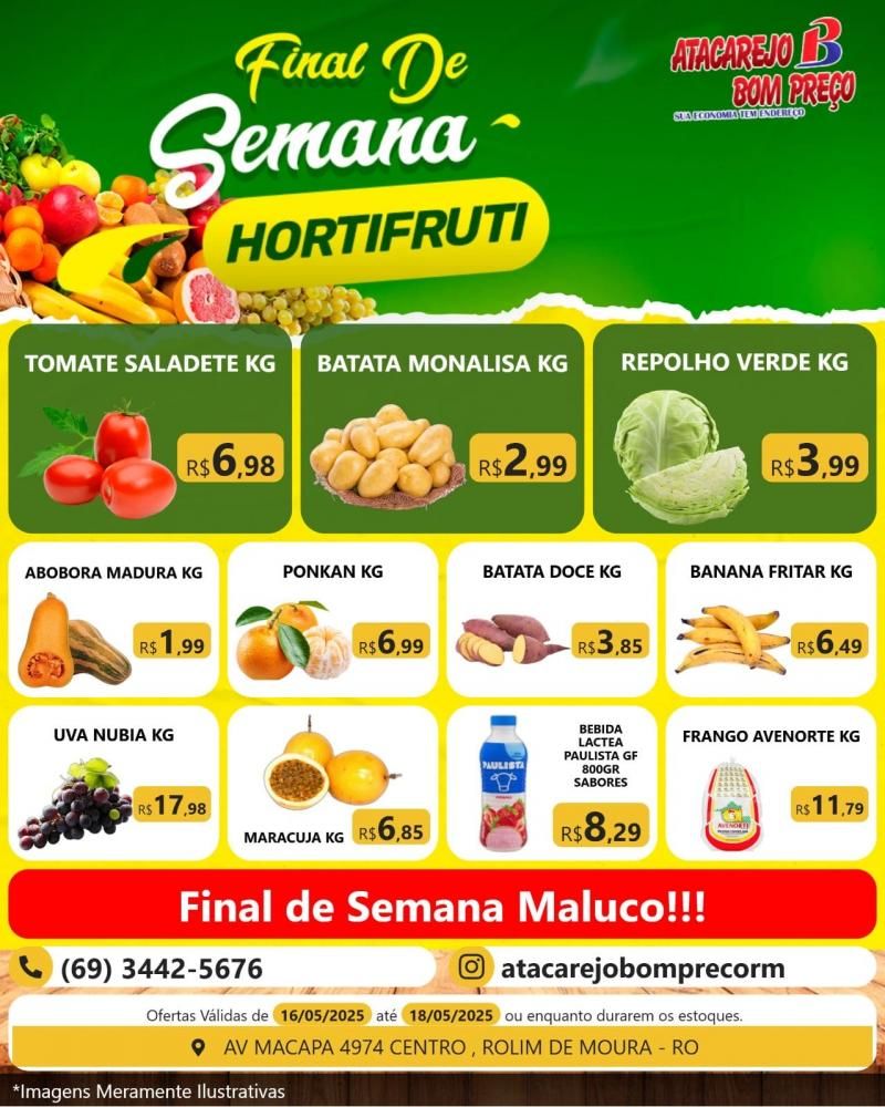 Final de Semana de ofertas no ATACAREJO BOM PREÇO em Rolim de Moura Final de Semana de ofertas no ATACAREJO BOM PREÇO em Rolim de Moura