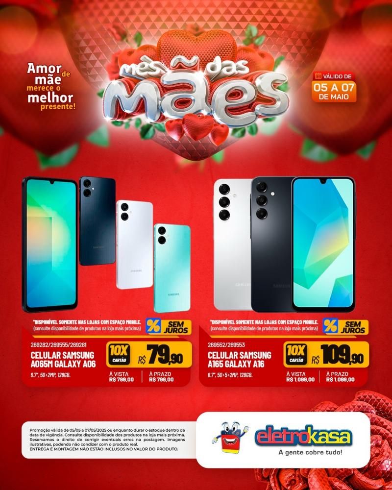 Ofertas e condições imperdíveis no MÊS DAS MÃES nas Lojas eletroKasa, em Rolim de Moura Ofertas e condições imperdíveis no MÊS DAS MÃES nas Lojas eletroKasa, em Rolim de Moura