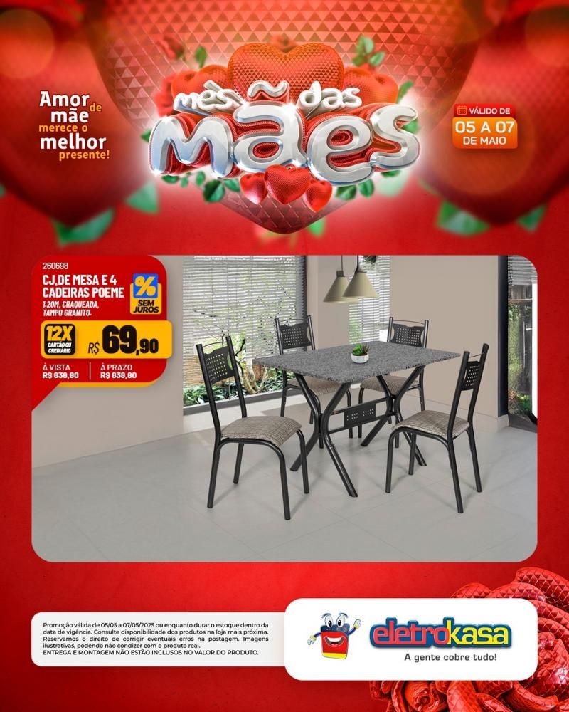Ofertas e condições imperdíveis no MÊS DAS MÃES nas Lojas eletroKasa, em Rolim de Moura Ofertas e condições imperdíveis no MÊS DAS MÃES nas Lojas eletroKasa, em Rolim de Moura