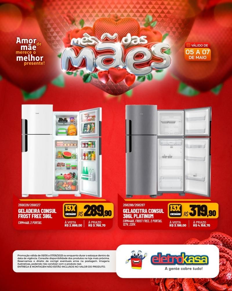Ofertas e condições imperdíveis no MÊS DAS MÃES nas Lojas eletroKasa, em Rolim de Moura Ofertas e condições imperdíveis no MÊS DAS MÃES nas Lojas eletroKasa, em Rolim de Moura