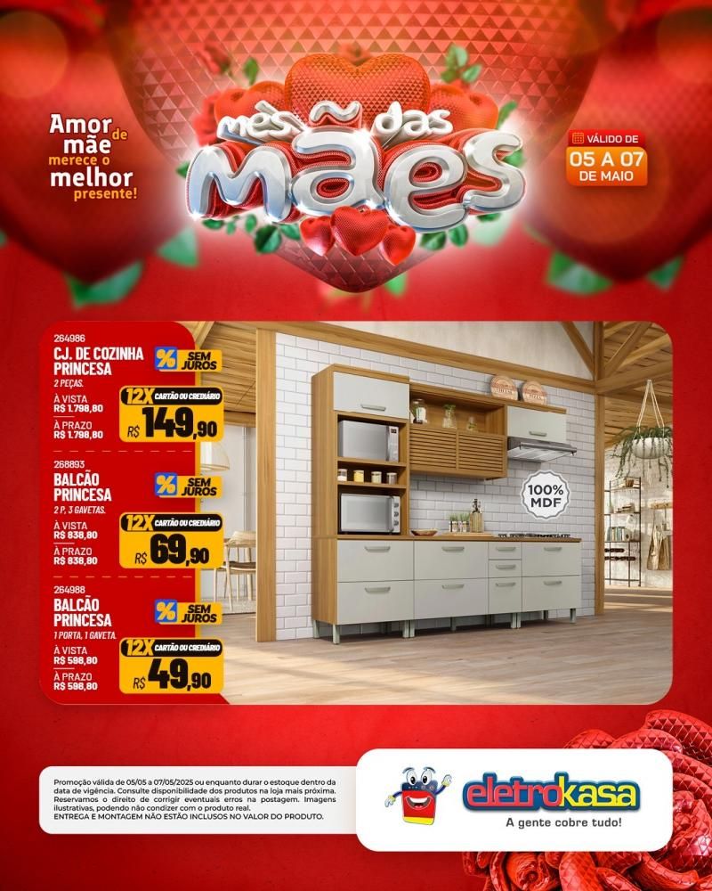 Ofertas e condições imperdíveis no MÊS DAS MÃES nas Lojas eletroKasa, em Rolim de Moura Ofertas e condições imperdíveis no MÊS DAS MÃES nas Lojas eletroKasa, em Rolim de Moura