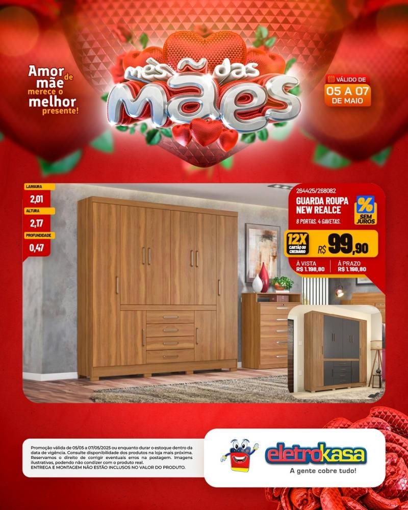 Ofertas e condições imperdíveis no MÊS DAS MÃES nas Lojas eletroKasa, em Rolim de Moura Ofertas e condições imperdíveis no MÊS DAS MÃES nas Lojas eletroKasa, em Rolim de Moura