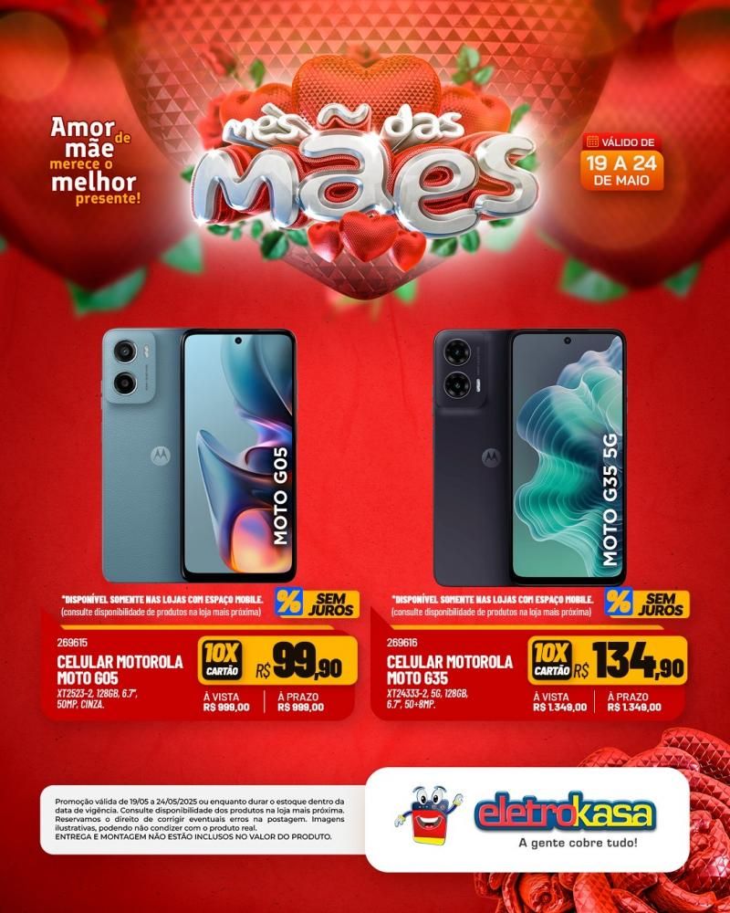 Ofertas especiais no mês das Mães, nas Lojas eletroKasa, em Rolim de Moura Ofertas especiais no mês das Mães, nas Lojas eletroKasa, em Rolim de Moura