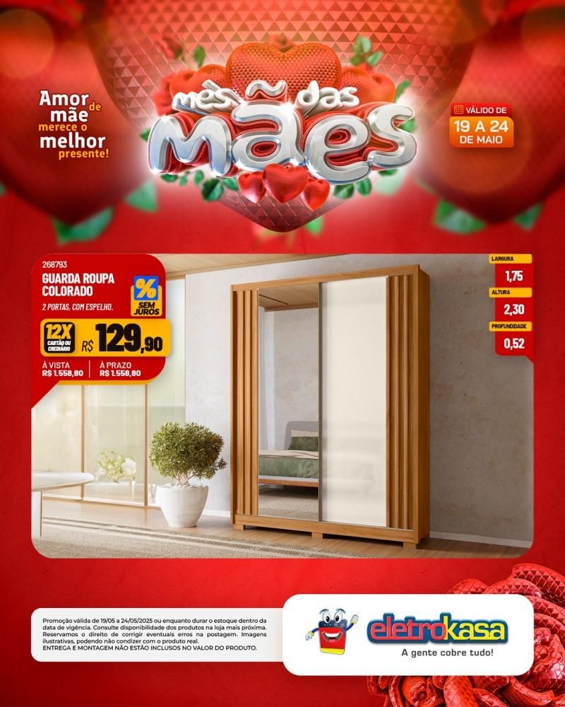 Ofertas especiais no mês das Mães, nas Lojas eletroKasa, em Rolim de Moura Ofertas especiais no mês das Mães, nas Lojas eletroKasa, em Rolim de Moura