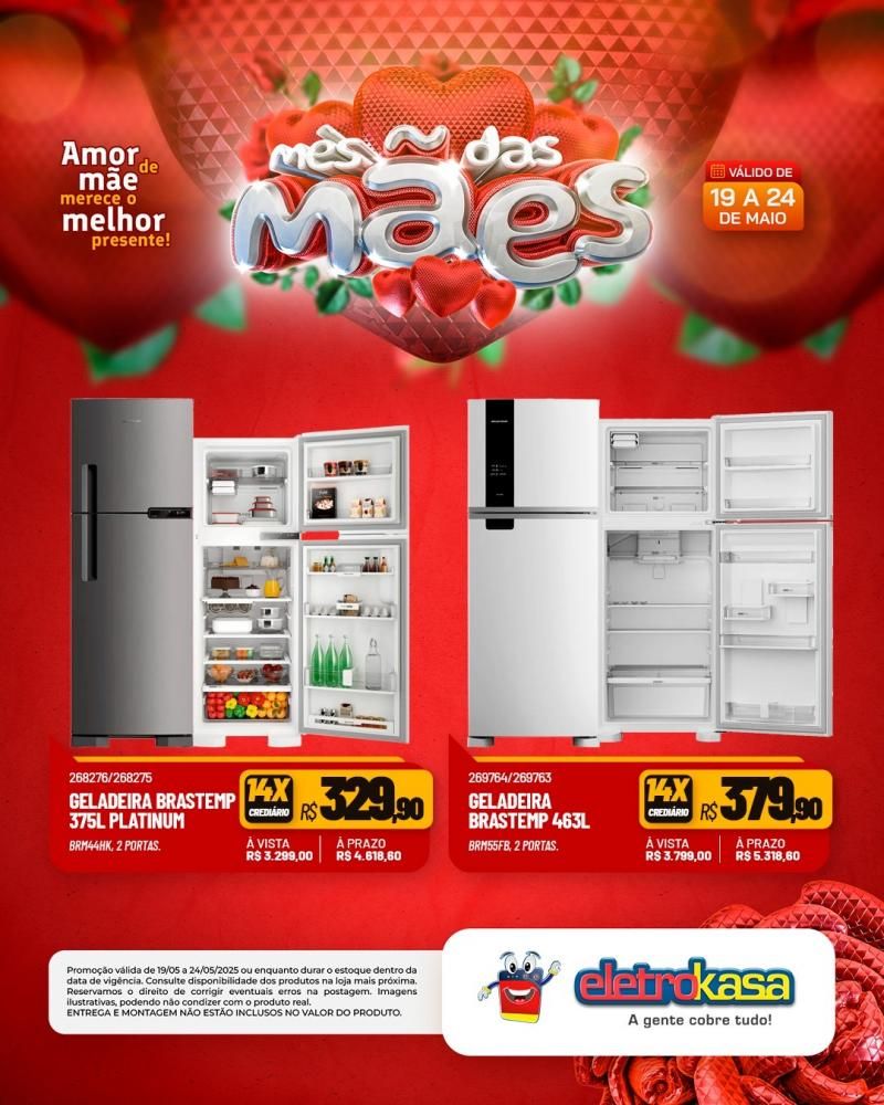 Ofertas especiais no mês das Mães, nas Lojas eletroKasa, em Rolim de Moura Ofertas especiais no mês das Mães, nas Lojas eletroKasa, em Rolim de Moura