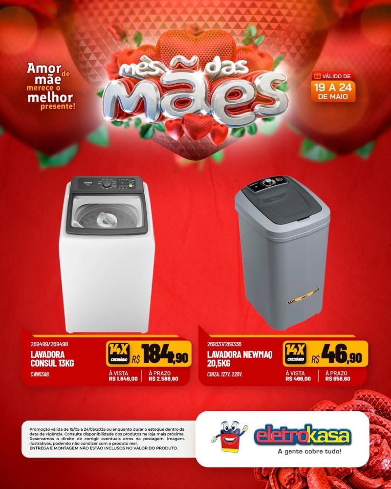 Ofertas especiais no mês das Mães, nas Lojas eletroKasa, em Rolim de Moura Ofertas especiais no mês das Mães, nas Lojas eletroKasa, em Rolim de Moura