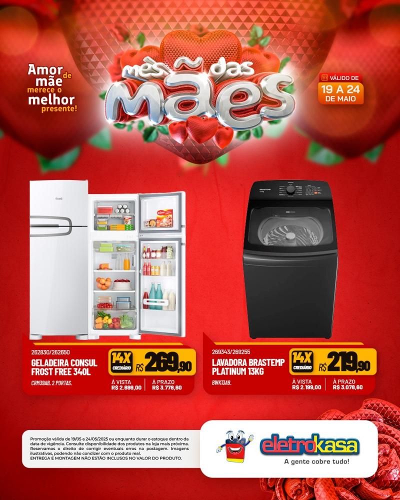 Ofertas especiais no mês das Mães, nas Lojas eletroKasa, em Rolim de Moura Ofertas especiais no mês das Mães, nas Lojas eletroKasa, em Rolim de Moura