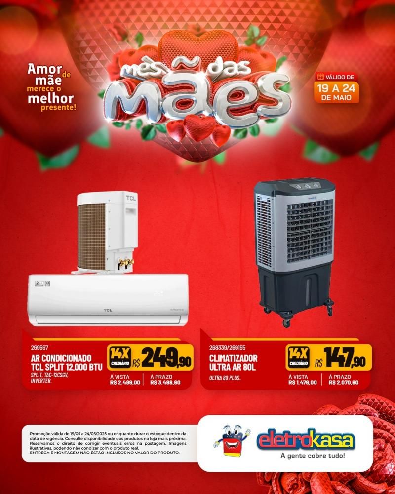 Ofertas especiais no mês das Mães, nas Lojas eletroKasa, em Rolim de Moura Ofertas especiais no mês das Mães, nas Lojas eletroKasa, em Rolim de Moura