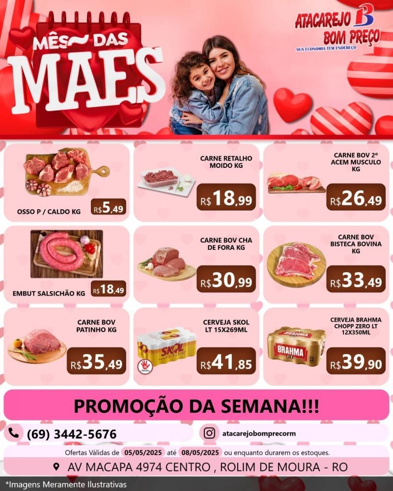 Ofertas especiais no mês das Mães no ATACAREJO BOM PREÇO em Rolim de Moura Ofertas especiais no mês das Mães no ATACAREJO BOM PREÇO em Rolim de Moura