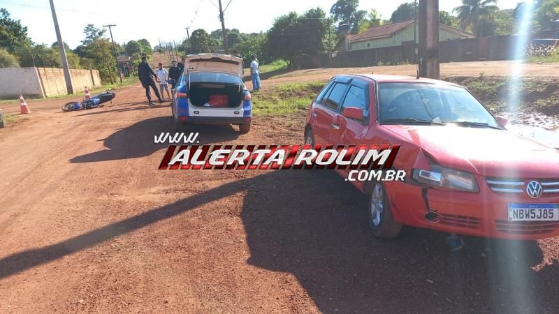 Adolescente que conduzia moto sofreu fratura em uma das pernas após colisão com carro no bairro Planalto, em Rolim de Moura Adolescente que conduzia moto sofreu fratura em uma das pernas após colisão com carro no bairro Planalto, em Rolim de Moura