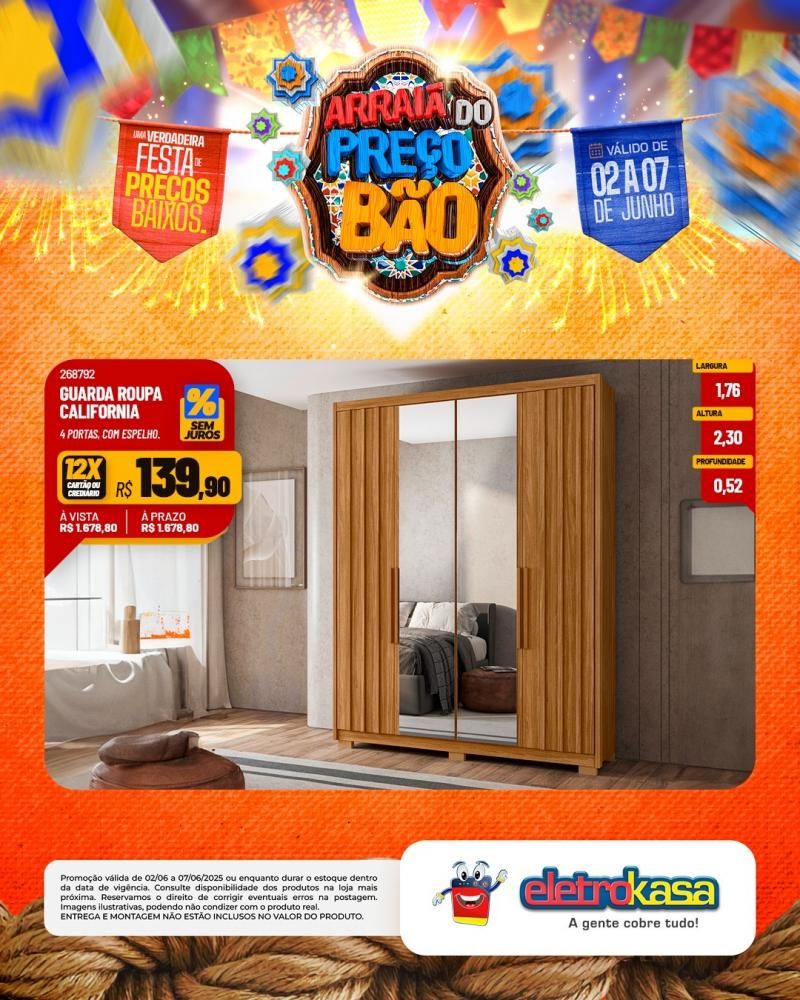 ARRAIÁ DO PREÇO BÃO, nas Lojas eletroKasa, em Rolim de Moura ARRAIÁ DO PREÇO BÃO, nas Lojas eletroKasa, em Rolim de Moura