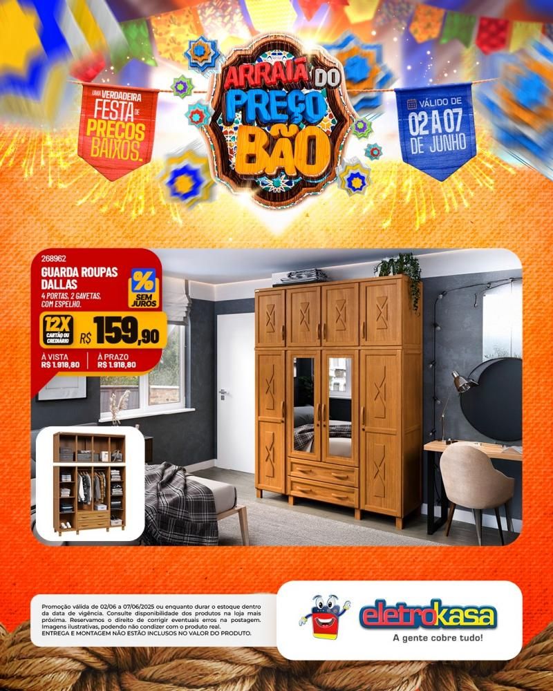 ARRAIÁ DO PREÇO BÃO, nas Lojas eletroKasa, em Rolim de Moura ARRAIÁ DO PREÇO BÃO, nas Lojas eletroKasa, em Rolim de Moura