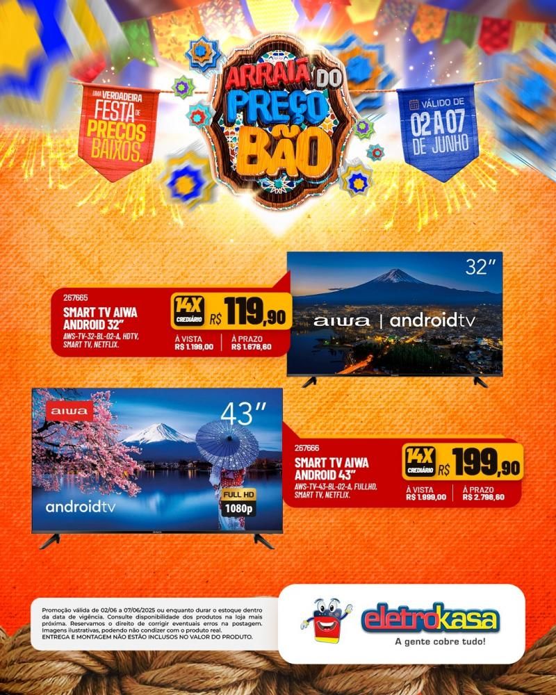 ARRAIÁ DO PREÇO BÃO, nas Lojas eletroKasa, em Rolim de Moura ARRAIÁ DO PREÇO BÃO, nas Lojas eletroKasa, em Rolim de Moura