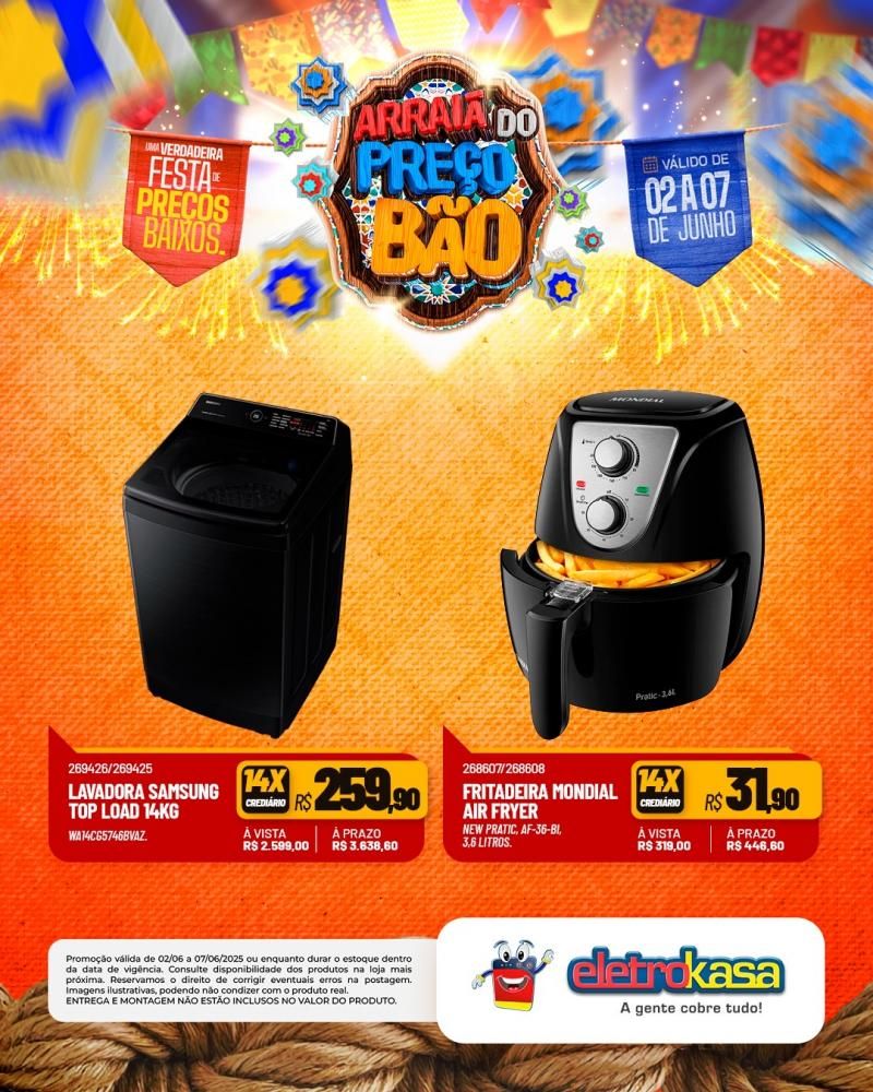 ARRAIÁ DO PREÇO BÃO, nas Lojas eletroKasa, em Rolim de Moura ARRAIÁ DO PREÇO BÃO, nas Lojas eletroKasa, em Rolim de Moura