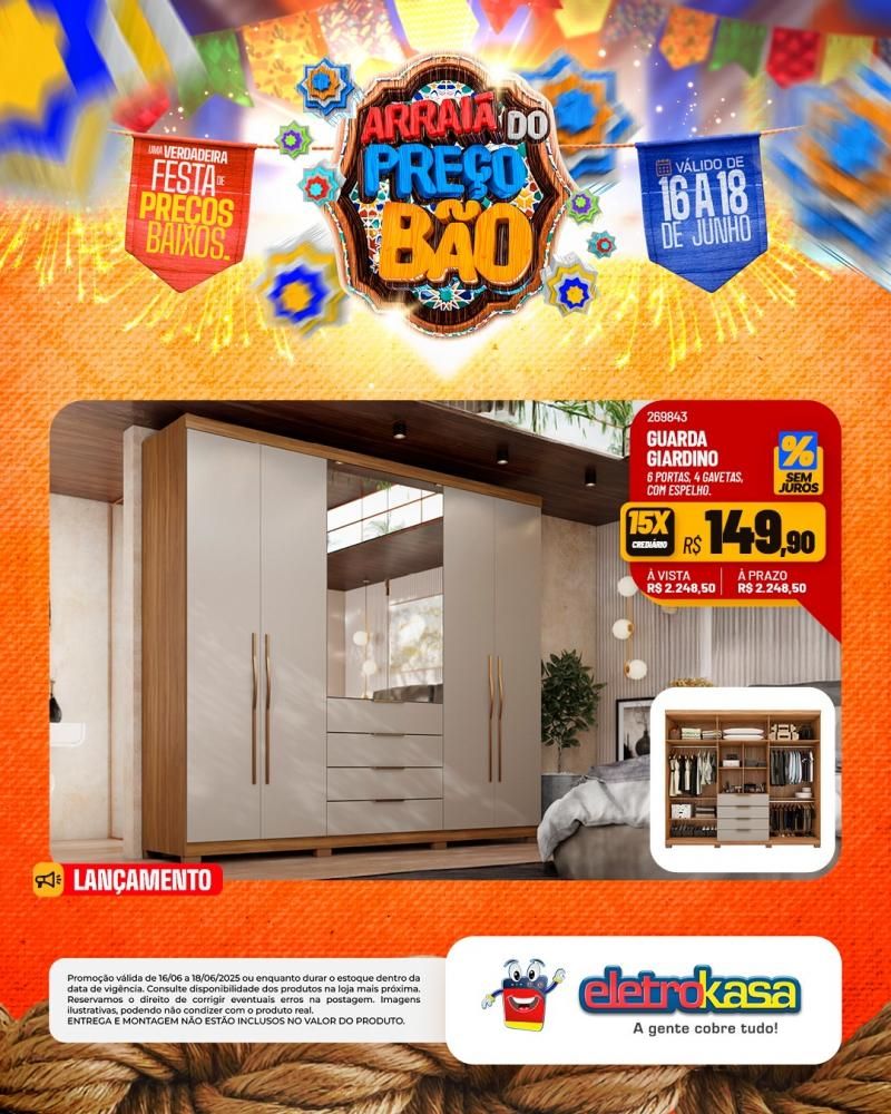 ARRAIÁ DO PREÇO BÃO, nas Lojas eletroKasa, em Rolim de Moura ARRAIÁ DO PREÇO BÃO, nas Lojas eletroKasa, em Rolim de Moura