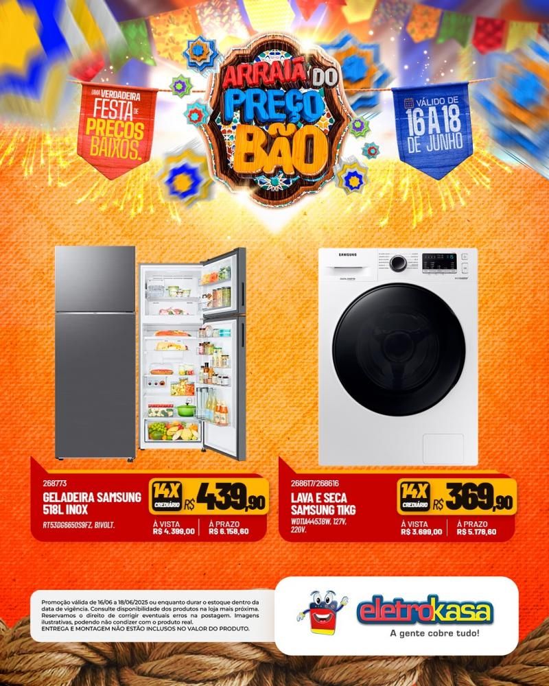 ARRAIÁ DO PREÇO BÃO, nas Lojas eletroKasa, em Rolim de Moura ARRAIÁ DO PREÇO BÃO, nas Lojas eletroKasa, em Rolim de Moura