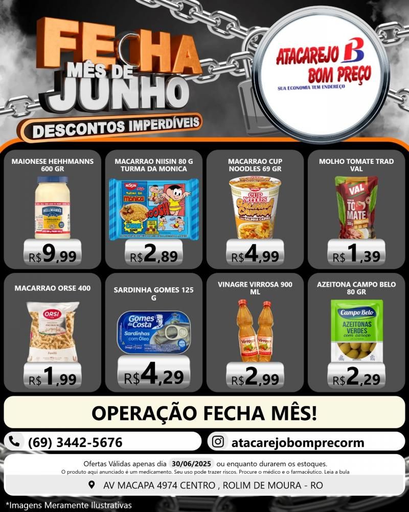 Descontos imperdíveis no FECHA MÊS de junho no ATACAREJO BOM PREÇO, em Rolim de Moura Descontos imperdíveis no FECHA MÊS de junho no ATACAREJO BOM PREÇO, em Rolim de Moura