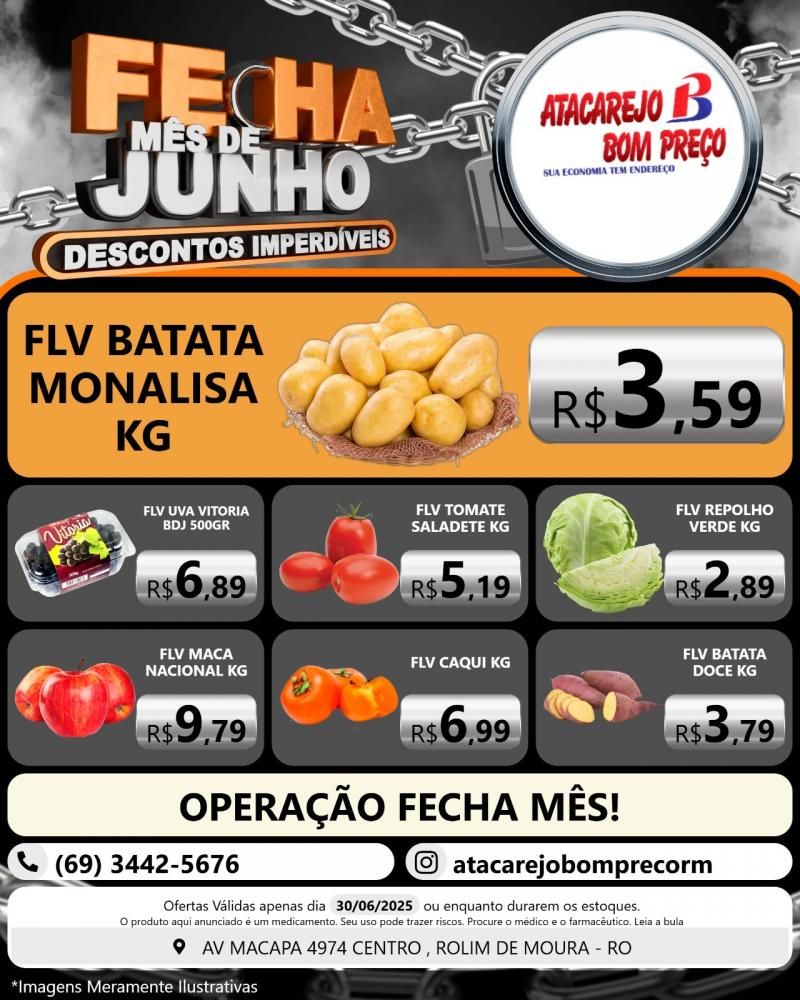 Descontos imperdíveis no FECHA MÊS de junho no ATACAREJO BOM PREÇO, em Rolim de Moura Descontos imperdíveis no FECHA MÊS de junho no ATACAREJO BOM PREÇO, em Rolim de Moura