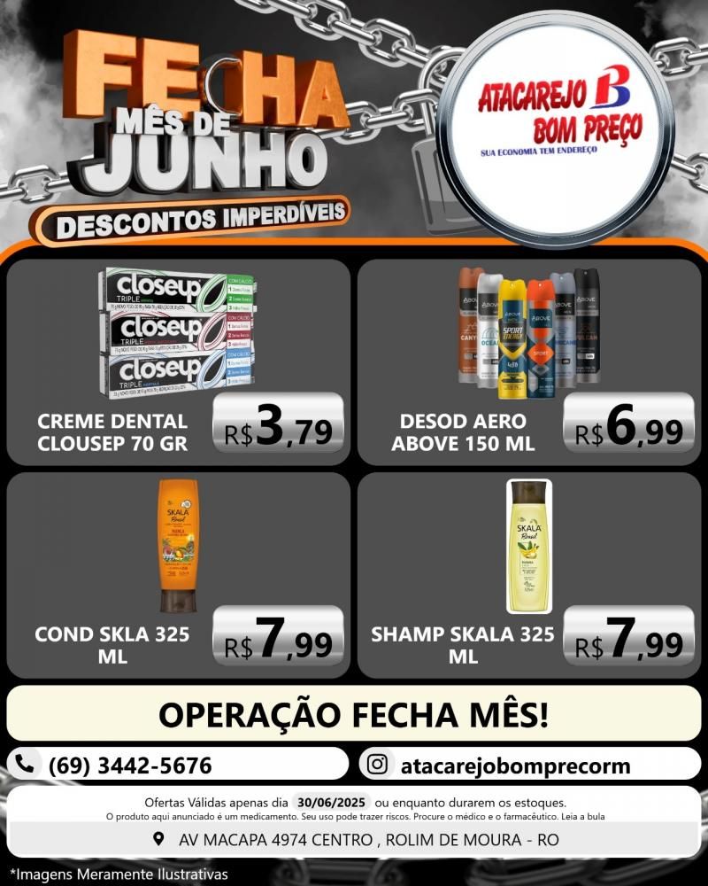 Descontos imperdíveis no FECHA MÊS de junho no ATACAREJO BOM PREÇO, em Rolim de Moura Descontos imperdíveis no FECHA MÊS de junho no ATACAREJO BOM PREÇO, em Rolim de Moura