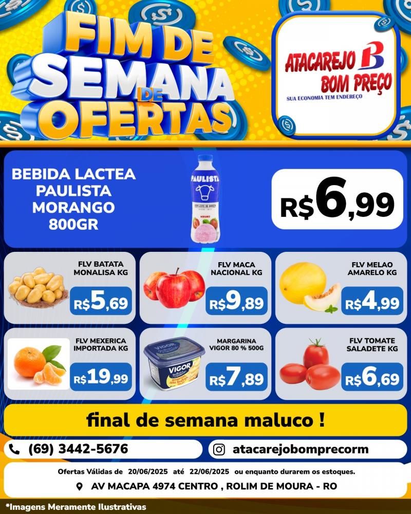 FIM DE SEMANA DE OFERTAS no ATACAREJO BOM PREÇO, em Rolim de Moura FIM DE SEMANA DE OFERTAS no ATACAREJO BOM PREÇO, em Rolim de Moura