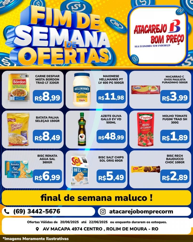FIM DE SEMANA DE OFERTAS no ATACAREJO BOM PREÇO, em Rolim de Moura FIM DE SEMANA DE OFERTAS no ATACAREJO BOM PREÇO, em Rolim de Moura