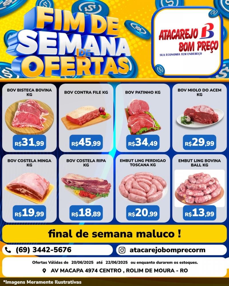 FIM DE SEMANA DE OFERTAS no ATACAREJO BOM PREÇO, em Rolim de Moura FIM DE SEMANA DE OFERTAS no ATACAREJO BOM PREÇO, em Rolim de Moura