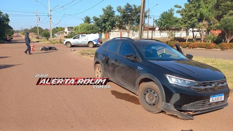 Segundo acidente do dia em Rolim de Moura envolveu carro e moto foi registrado no bairro Beira Rio Segundo acidente do dia em Rolim de Moura envolveu carro e moto foi registrado no bairro Beira Rio