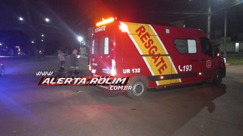 Acidente entre carro e moto deixou mulher ferida em Rolim de Moura Acidente entre carro e moto deixou mulher ferida em Rolim de Moura