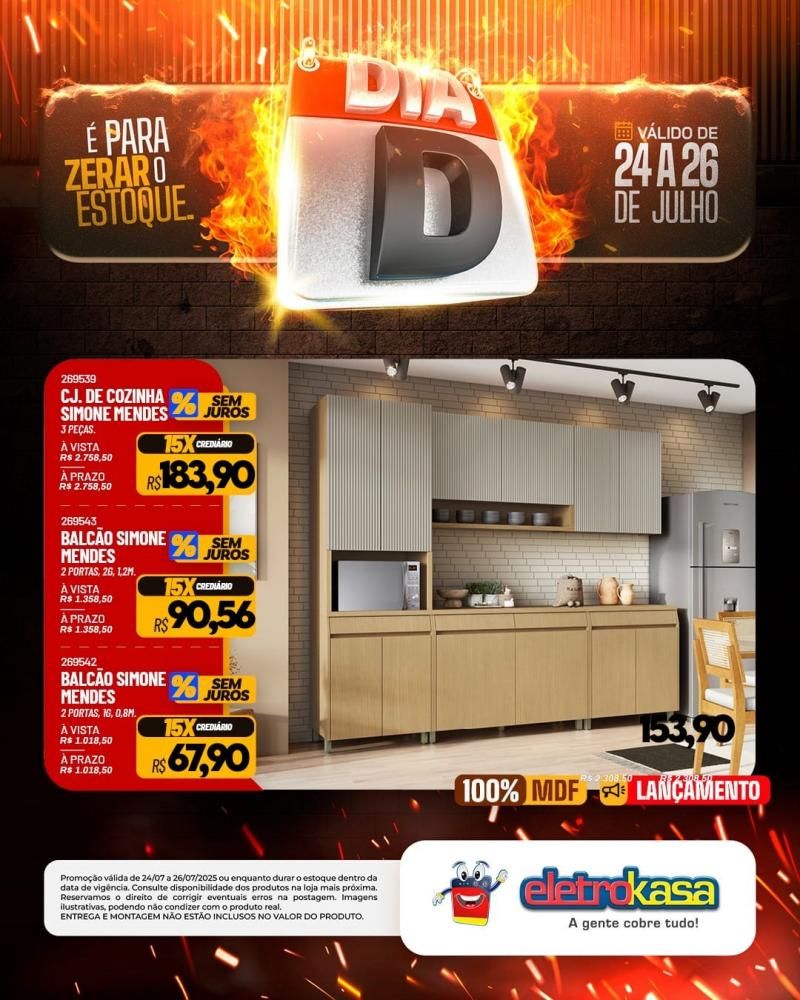 É para zerar o estoque - Dia D nas lojas eletroKasa, em Rolim De Moura É para zerar o estoque - Dia D nas lojas eletroKasa, em Rolim De Moura