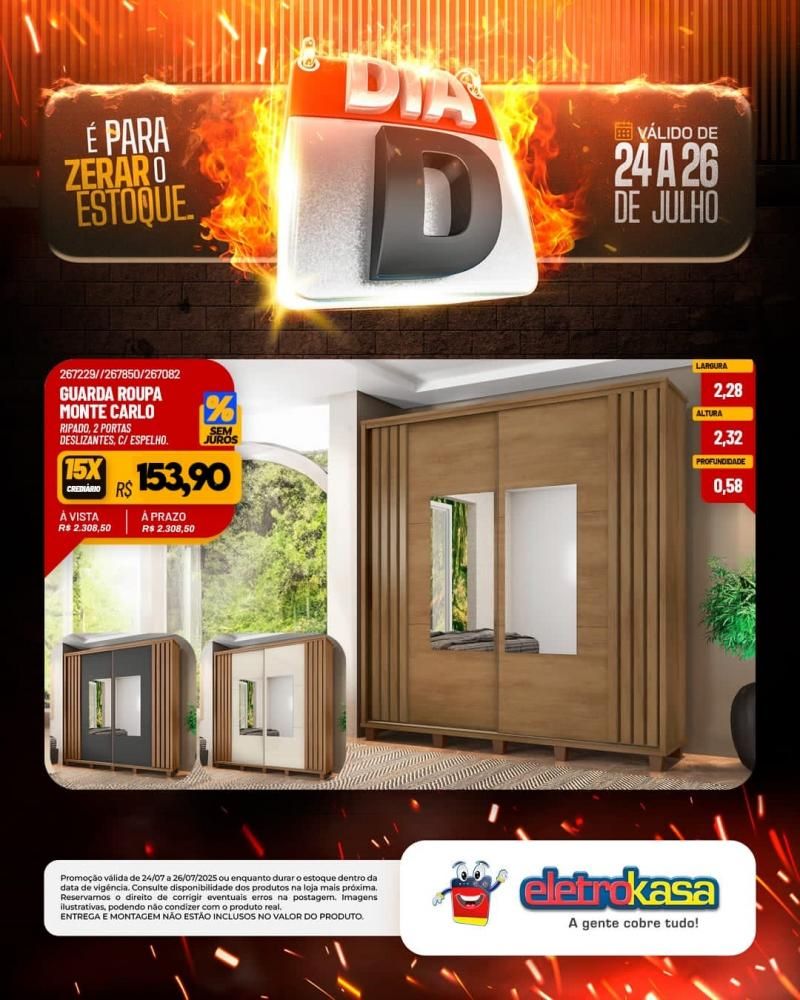 É para zerar o estoque - Dia D nas lojas eletroKasa, em Rolim De Moura É para zerar o estoque - Dia D nas lojas eletroKasa, em Rolim De Moura