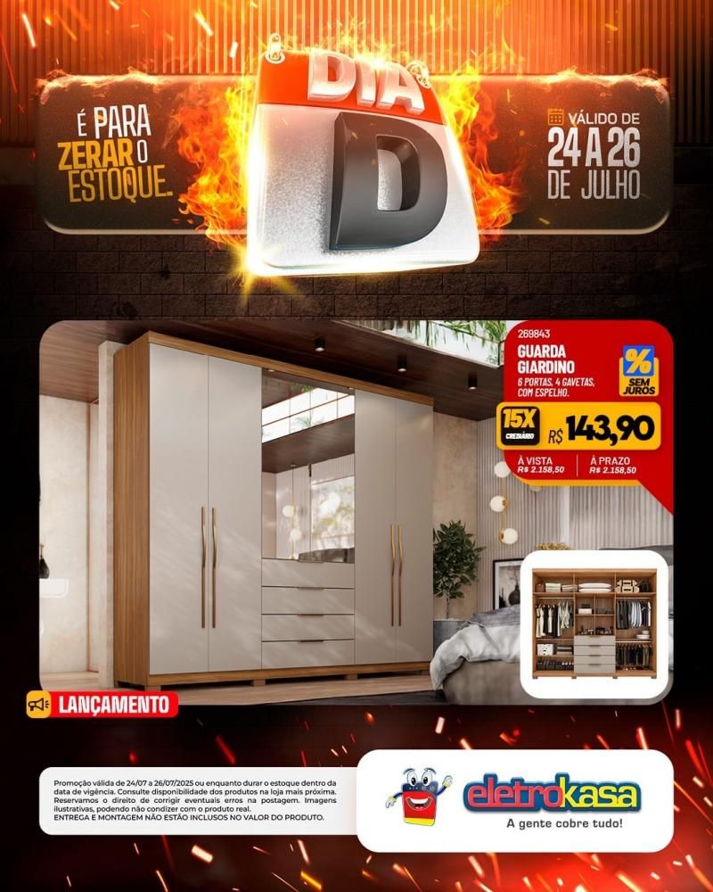 É para zerar o estoque - Dia D nas lojas eletroKasa, em Rolim De Moura É para zerar o estoque - Dia D nas lojas eletroKasa, em Rolim De Moura