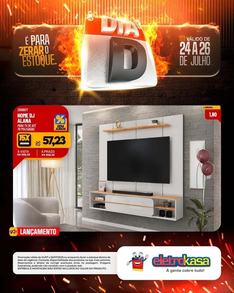 É para zerar o estoque - Dia D nas lojas eletroKasa, em Rolim De Moura É para zerar o estoque - Dia D nas lojas eletroKasa, em Rolim De Moura