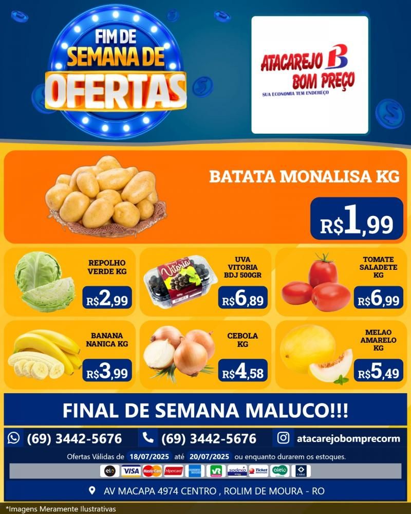 FIM DE SEMANA DE OFERTAS no ATACAREJO BOM PREÇO, em Rolim de Moura FIM DE SEMANA DE OFERTAS no ATACAREJO BOM PREÇO, em Rolim de Moura