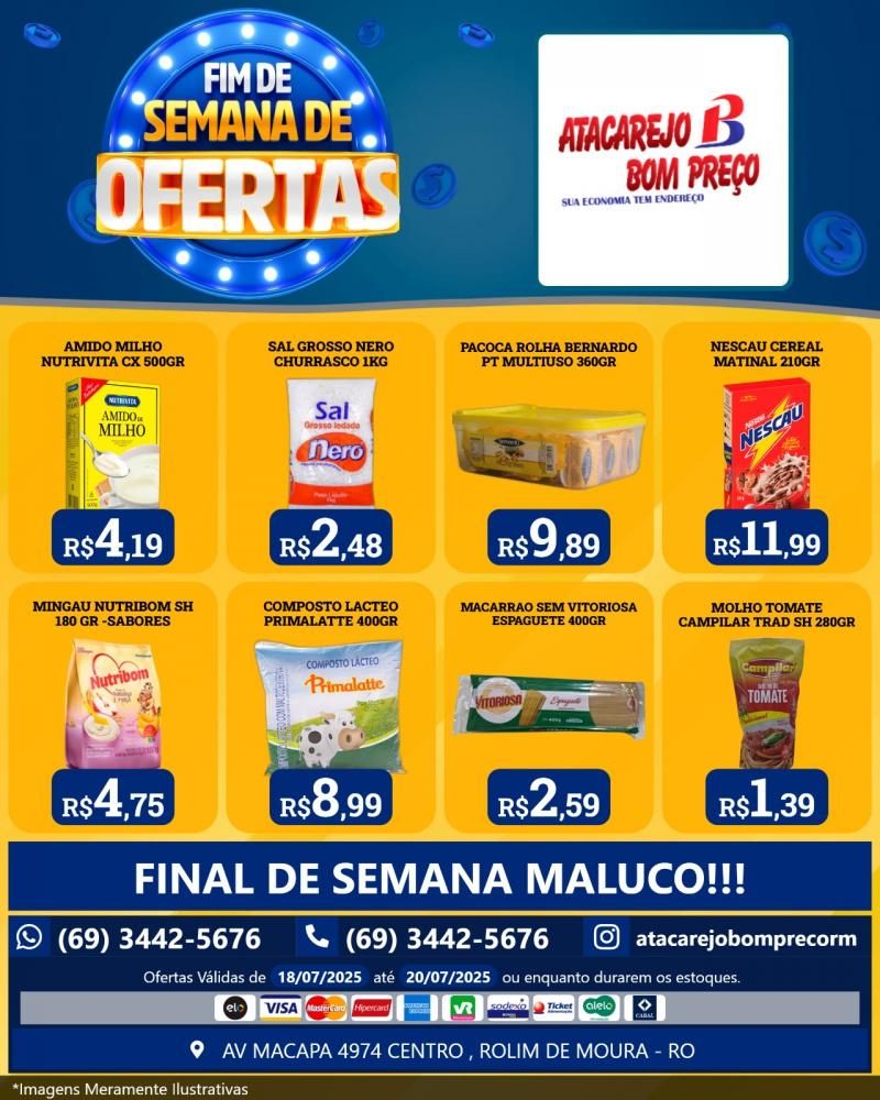 FIM DE SEMANA DE OFERTAS no ATACAREJO BOM PREÇO, em Rolim de Moura FIM DE SEMANA DE OFERTAS no ATACAREJO BOM PREÇO, em Rolim de Moura