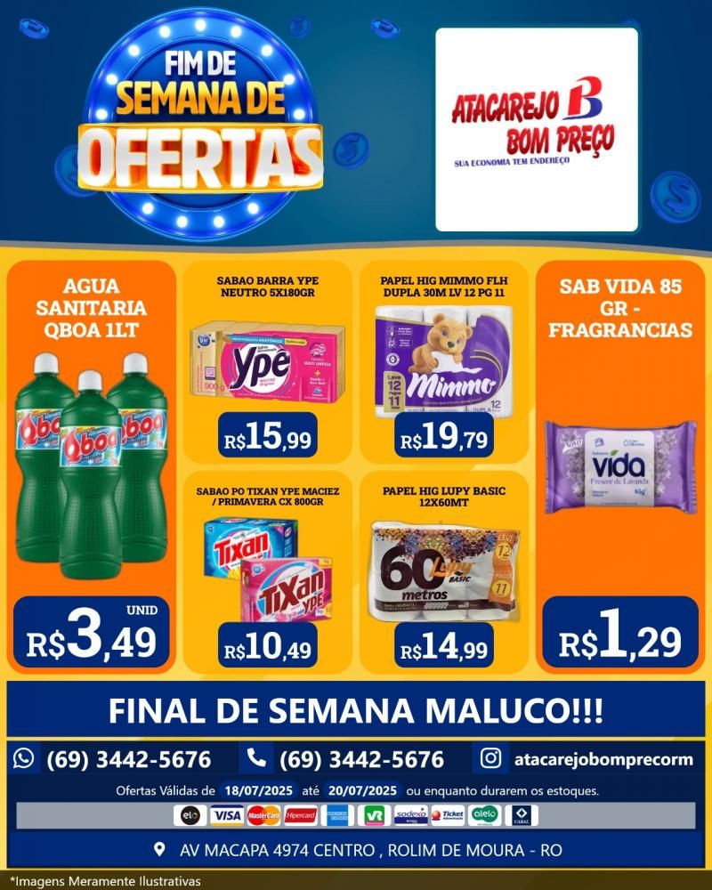 FIM DE SEMANA DE OFERTAS no ATACAREJO BOM PREÇO, em Rolim de Moura FIM DE SEMANA DE OFERTAS no ATACAREJO BOM PREÇO, em Rolim de Moura